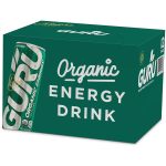 GURU Lite Low Sugar Energy Drink, 24 Pack, Pre Workout Clean Energy Drinks with Green Tea, 100 mg Natural Caffeine, Low Calorie, Vegan, Organic, Plant Based, For Performance & Focus, Lemon 8.4 oz Cans